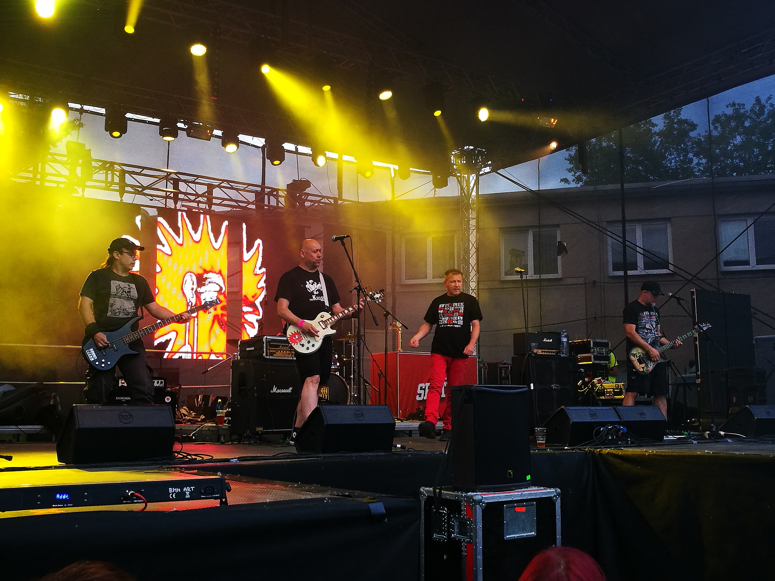 E!E is a Czech punk band formed in 1987 in Příbram. Known for high-energy performances